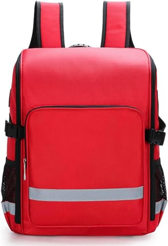 CUSMA Erste Hilfe Tasche Leer, Notfall Überlebens Trauma Rucksack, Für Physiotherapeuten, Sanitäter, Medizinisches Fachpersonal,Rot