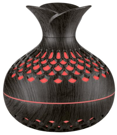 DAZZLEEX Diffuseur d'huiles essentielles USB de bureau, aromathérapie, diffuseur d'arômes, humidificateur aspect bois pour la décoration de la maison et du bureau (foncé)