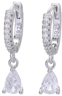 Ohrringe Silber 925 Creolen With Moon And Star Drop, Tropfen Ohrringe For Women Silber Creolen Damen 925 Hypoallergenic Jewelry Ohrringe Hängend SilberFor Girls and Men 2PCS