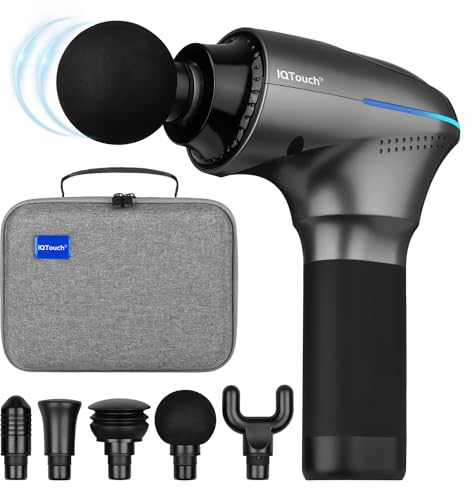 Massagepistole, IQTouch PRO Massage Pistole Massage Gun, Muskel Massagegerät mit Typ-C-Aufladung, Massage Gun Optimal für Muskelentspannung | Muskelmassagepistole
