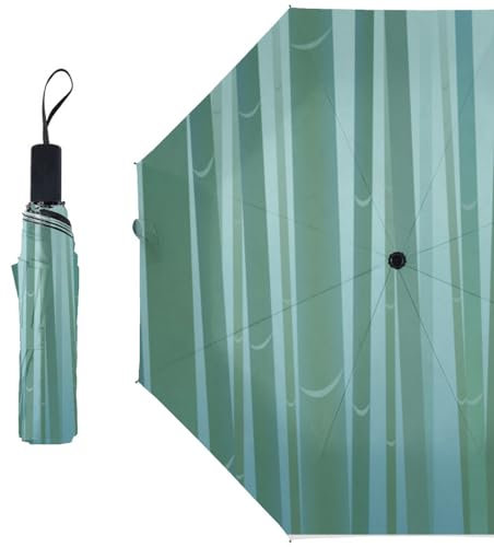 ducanll Nature Portable Travel Umbrella- Bamboo Texture Umbrellas for Rain Windproof, Strong Compact Umbrella for Wind and Rain, Perfect Car Umbrella, On-the-Go