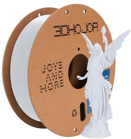 3D Printing Filament Basic PLA Filament 1.75mm 300mm/s 1kg Cardboard Spool Dimensional Accuracy +/- 0.03 mm Fit Most 3D FDM Printer-Cold White