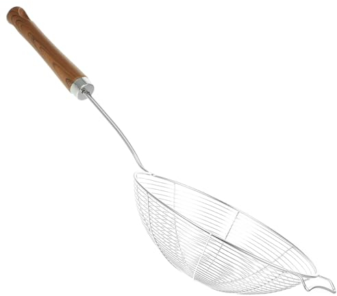 Cabilock 3 Piezas Fuga Neta Cuchara Espumadera De Alambre Cesta Colador Para Freír Colador De Olla Caliente Desnatadora Espumadera De Cocina Metal Largo Colador De Té Acero Inoxidable Grasa