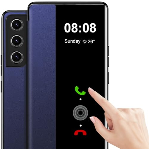 Handyhülle für Samsung Galaxy S23 Hülle Clear View [Touchscreen View] für Samsung S23 5G Hülle Weiche View Flip Leder Stoßfest Schutzhülle Case