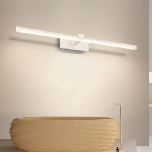 SSNCcNC LED Spiegelleuchte Bad 60 CM Badlampe Spiegellampe Warmes 14W Weißes 3000K Wasserdichte Schminklicht Badezimmer Lampe für Badzimmer Spiegelschrank Wandleuchte Bilderleuchte,Weiß
