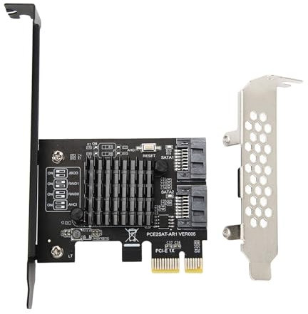 Carte D'extension SATA 3.0, Carte D'extension 2 Ports PCIE vers SATA3.0, Carte Contrôleur Raid PCIE SATAIII, Haute Vitesse 6 Gbit/s, Prise en Charge RAID0 RAID1 SPAN, pour 8