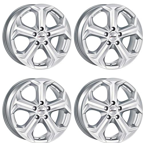 4x AUTEC Felgen Alufelgen XENOS 7.0x17 ET50 5x112 Brillantsilber kompatibel mit VW Touran Golf V Golf VI Jetta Sharan Beetle Golf VII Golf VIII C
