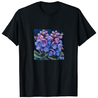 Bergenia Flower Blooming With Bees Around Graphic T-Shirt
