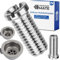 Bullone Banjo per valvola a cestello, M12 x 1,75 x 30 mm, 2 pezzi, compatibile con set di scarico Franke Pamira e Blanco, ricambio per 133.0024.179, 118446, in ottone, filettatura standard