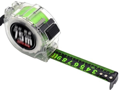 Aoyswuz Metro a Nastro in Acciaio 7.5 m * 25 mm Metro a Nastro Autobloccante, Guscio Trasparente Nastro di Misurazione Metrico per Varie Misure del Piano