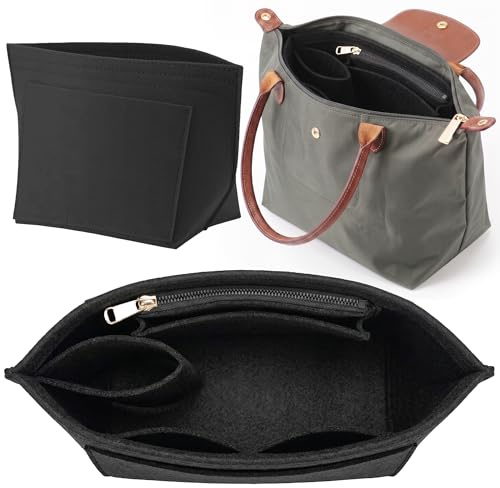 Générique Organiseur de sac compatible avec Longchamp Le Pliage Plusieurs tailles disponibles (Accessoire tiers) (Noir, L)