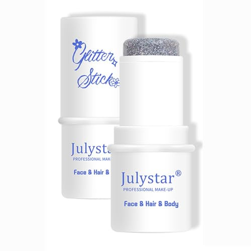 Bestauty Glitzer Gesicht Body Glitter Silber, Long-Lasting Glitter Stick, Mermaid Sequins Chunky Glitter Stick, Tragbar für Festival Karneval Fastnacht Make-up Maskenball Schminke Gesicht(#6, Silber)