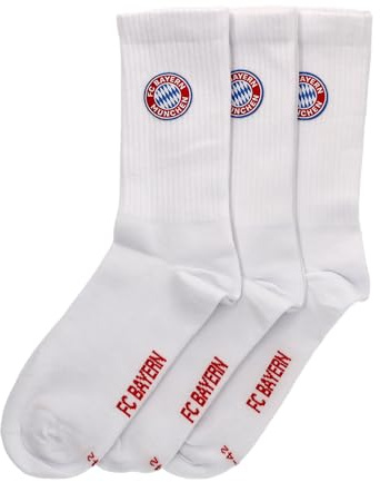 FC Bayern München Crew Socken 3er Set Weiß