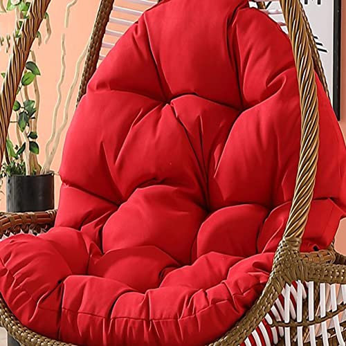 Schaukelstuhl Kissen, Ersatzkissen for den Außenbereich, nur Hängesesselkissen, sonnenbeständiges Hängesesselkissen, 15 cm dickes Schaukelkissen for drinnen und draußen, fällt nicht zusammen(Red)