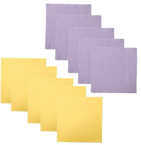 Healeved 10pcs Silverware Polishing Cloths for Jewelry Cleaning Dust Removal Random Color