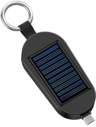 Solar Phone Charger Bank | Type C Charger Solar Keychain Bank - 3000mAh Bank Portable Charger with Wireless Charging