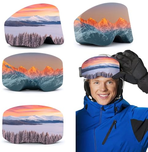 BSITSSS 2 Pcs Ski Goggle Protector Cover, Protective Goggle Cover Portable, Ski Goggle Cover Sleeve Anti-Scratch, Fashion Ski Goggles Protective Cover, Ideal for Travel and Après-ski