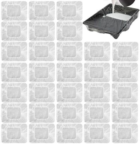 usa e getta vaschetta Liner, 30 pezzi Vaschetta per verniciatura, Vassoio per vernice, colore padella, vassoio usa e getta, vassoio di colore trasparente, per pittura (9 pollici)