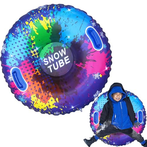 Hochleistungsschnee -Schneerohr - Kaltresistente Schlittenröhrchen aufblasbare Schlittenrohrrohr - Schneerohre Schlitten, PVC -Schneeschlittenspielzeug mit Griffen Kids und Erwachsenen