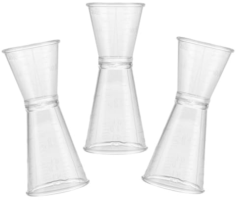 Happyyami 3pcs Double Sided Reusable Cocktail Measuring Cups Pc Resin Bartender Jigger Ounce Cup Bar Spirit Measure Tool for Home Bartending