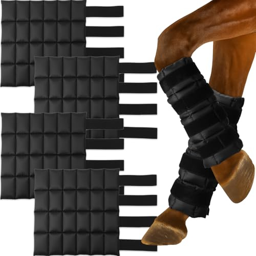 SilTriangle Ice Boots for Horse of 4 Horse Leg Ice Pack Wraps for Injuries Gel Cold Therapy Full Leg Cloud Boots Pack with Adjustable Straps for Hock, Ankle, Knee, Legs and Hooves