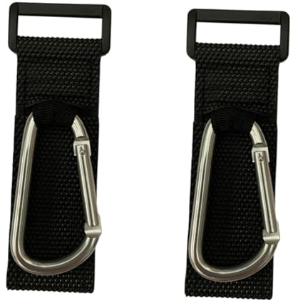 COOPHYA 2 Piezas Ganchos D para Carro y Mosquetón Seguro para Bolsas y Pañaleras Accesorio Multiusos para Cochecito y Moto Fácil Instalación