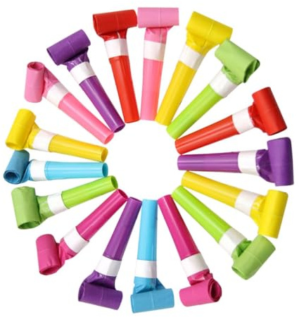 Veemoon 50 Sifflets de Fête en Plastique 6 Cm Couleurs Unies Aléatoires, Jouets Bruiteurs pour Garçon et Filles, Accessoires Anniversaire Carnaval Mariage, Lot de 50 Couleur Aléatoire