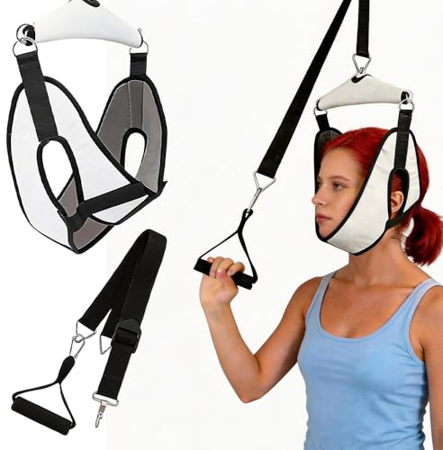XPJBKC Neck Stretcher, Cervical Neck Traction Device, Portable Neck Stretcher for N-ECK Pain, Door Neck Traction Device for Home Use, Ratchet N-ECK Tension Cervical Traction Device