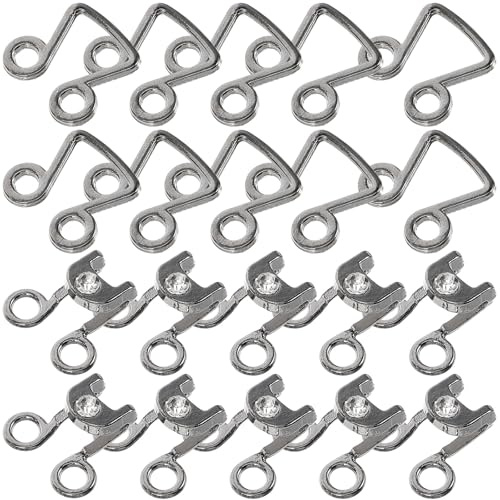 KOCKSHION Lot de 10 Crochets Invisibles Métalliques Couleur Gris Foncé, Agrafes de Fermeture pour Vêtements et Couture, Adaptés pour Pantalons, Jupes et Soutiens-gorge, Fixation Discrète