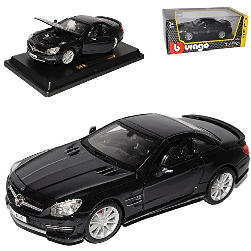Mercedes-Benz SL65 SL AMG Coupe Schwarz R231 Ab 2012 1/24 Bburago Modell Auto mit individiuellem Wunschkennzeichen