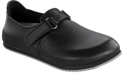 Birkenstock 583184-41 Lin - Zapatos de piel Natural (Talla 41, plantilla normal), Color Negro
