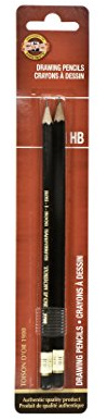 Koh-I-Noor Toison d'Or Graphite Pencil, HB Degree, 2 Pack (FA1900.HBBC) , Black