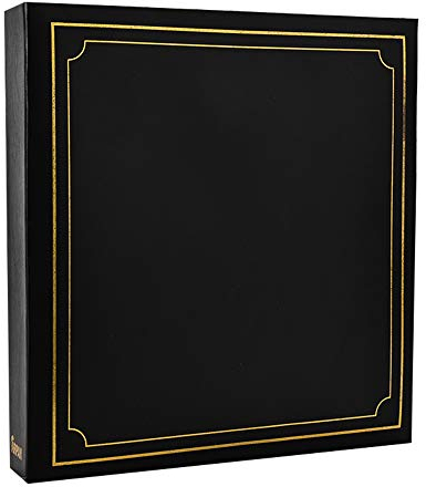 Arpan 6x4 Deluxe Gold Stamp Cover Large Photo Album for 500 Photo's - Black