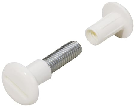 HKB Verbindungsschrauben, 20 Stück, Weiß, M6 Ø 8 mm, 34-41 mm | Metall-Gewinde, Kunststoff, Hersteller Hettich, Artikelnr. 424