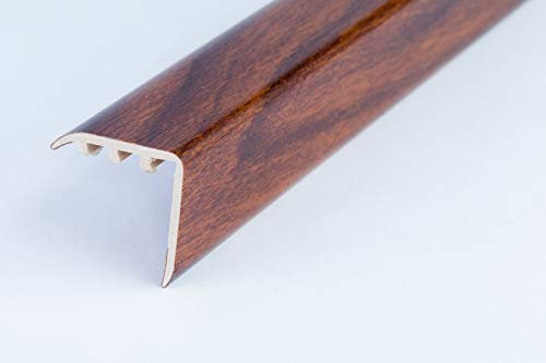 TMW Profiles uPVC Stair Nosing 25mm × 25mm – Edge Protection – Screw-Fix, 0.9m Length KP-2525 (Walnut)
