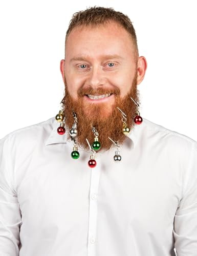 Vegaoo Christbaum-Kugeln Bart-Clips 9 Stück bunt