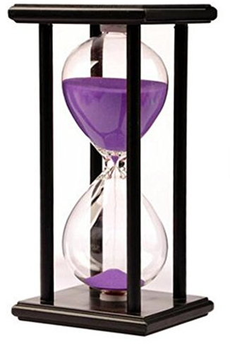 60 Minuten Sanduhr Uhr 1 Stunde Zuhause Dekoration Sanduhr-Timer Büro Ornament Sanduhr Hölzern Rahmen Hourglass Timer Sandglass 1 Stunde Küche Timer Violett