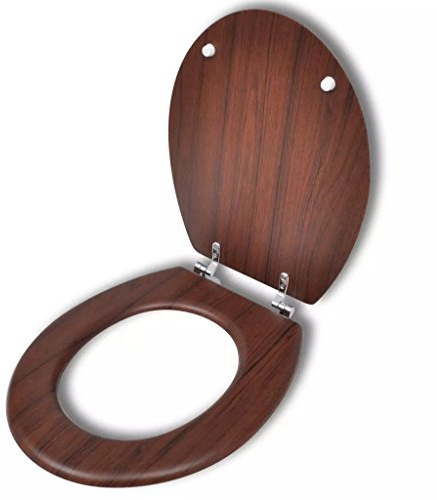 Tidyard Universelle WC Sitz Klodeckel Toilettensitz Toilettendeckel Deckel Holz Mit strapazierfähigem Deckel und extra starken Scharnieren,Toilettensitzes 45 x 36 x 5 cm,Braun