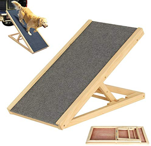 DayPlus Hunderampe Welpe Rampe Hundetreppe Hundeautorampe Kofferraumrampe für Haustiere, höhenverstellbar, 70 × 35 cm, Höhe 30/40cm