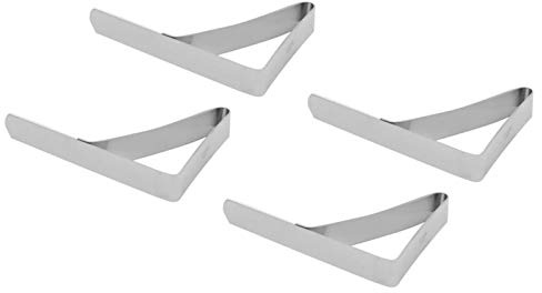 Tischdeckenclips, 4 Stück rutschfeste Edelstahl-Tischdecken-Abdeckklammern Klammern 10,5 * 7 cm