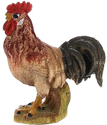 Holyart Hahn für Krippe Mod. Kostner Grödnertal Holz 12cm