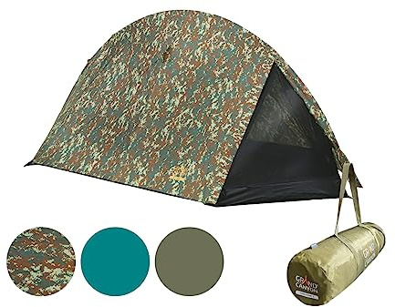 Grand Canyon CARDOVA 1 Tienda de Trekking, Ultraligera para 1 Persona, Tamaño Compacto & Montaje Rápido, para Camping & Bushcraft, Verde Camuflaje