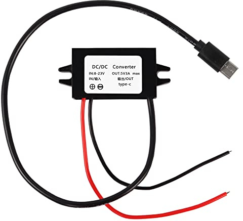 MEIRIYFA 12V to 5V USB C Converter DC 12V to Type C 5V 3A USB Buck Module Step Down DC-DC 8-23V Converter Reduced Voltage Regulator Car Power Adapter