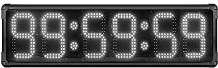 Minuteur de course extérieur surdimensionné, horloge murale LED numérique à 6 chiffres, grande police de 8 pouces, étanche IP65, idéal for les compétitions en plein air, les gymnases, les marathons (