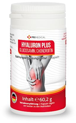 GLUCOSAMIN CHONDROITIN HYALURONSÄURE PLUS KAPSELN hochdosiert mit VITAMIN B6, C und K, ZINK + SELEN MONATSPACKUNG Primedical 1 x 60 Kapseln