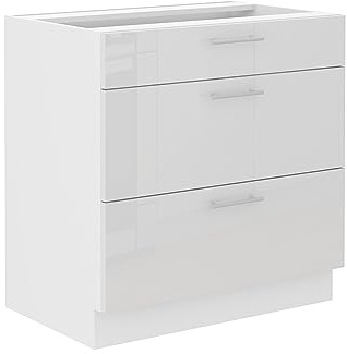 Kuechen-preisbombe Unterschrank 80 Lara Weiß Hochglanz Küchenzeile Küchenblock Küche Soft-Close