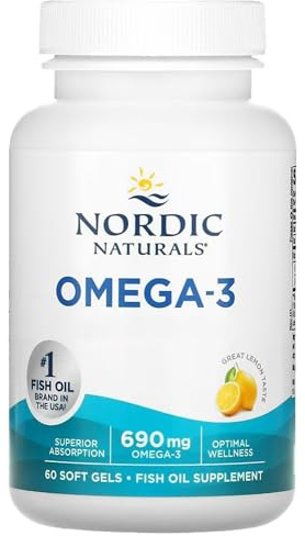Nordic Naturals, Omega-3, 60 glutenfreie Softgels, 690mg Omega-3 je Dosis, Sojafrei, GMO frei, Zitronengeschmack