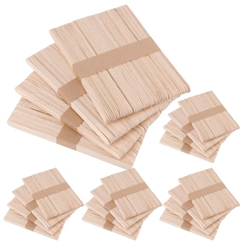 MOUYAT 1000 PCS Wooden Lollipop Sticks, 4.5 Inch Lolly Sticks for Craft, Popsicle Sticks for Arts Crafts, Model Making, Decoration, Garden Plant Labels