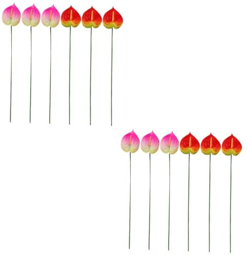 Zerodeko Hochzeitsdekoration 12 STK Brautsträuße für die Hochzeit Hochzeitsblumen Zimmerpflanzen Dekor falsche Pflanzen künstliche Anthurium-Stütze Säule künstliche Anthurie Requisiten