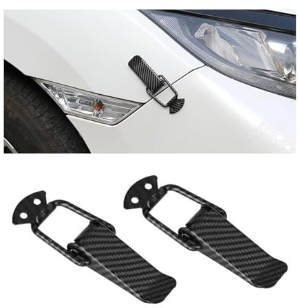 Car Bumper Hook Lock Clips, 2 Pack Universal Toggle Clamp Quick Release Fasteners, Carbon Fiber Security Hook Lock Clips Accessories for Car Truck Bumper, Fender, Trunk, Hatch Lids